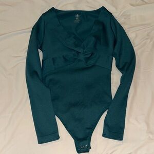 Aura Teal Long Sleeve Bodysuit